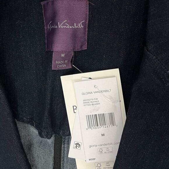 GLORIA VANDERBILT Blue Denim Blazer SZ Medium - Picture 7 of 11